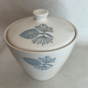 Marcrest Stetson Covered Jam Jar Vintage Blue Spruce 4 1/2 In Tall 4 1/2 In Wide